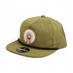 Illinois Fighting Illini Chief Illiniwek 3D Perforated Rope Hat- Loden/ Black